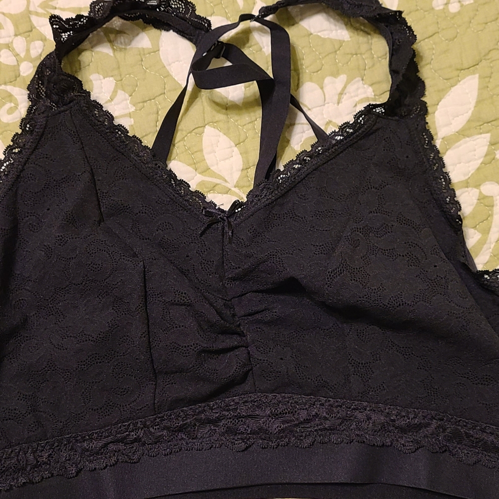 Cacique Black Lace Halter Bralette